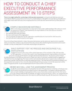 Graphic: How to Conduct a Chief Executive Performance Assessment in 10 Steps
