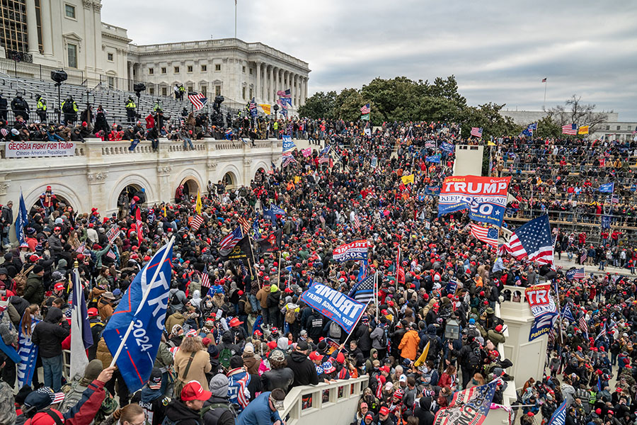 Protestors at the Capitol in January 2021