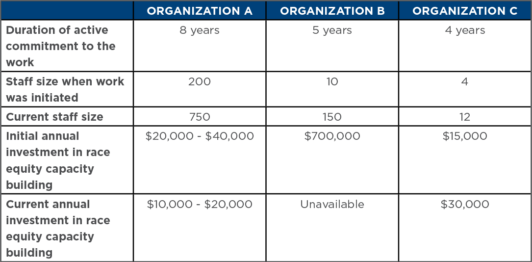 What Does it Cost to Build a Race Equity Culture? chart