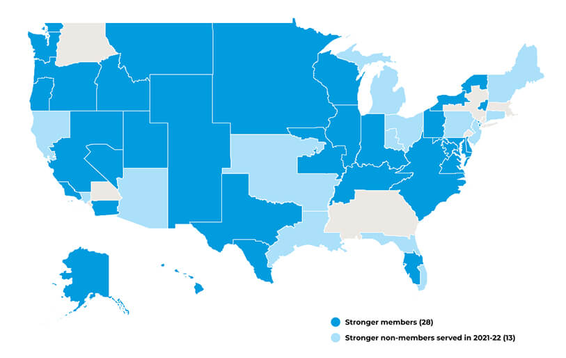 Planned Parenthood affiliate support by U.S. states