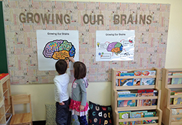 Elementary school students use Mindset Works resources to talk about how brains develop.