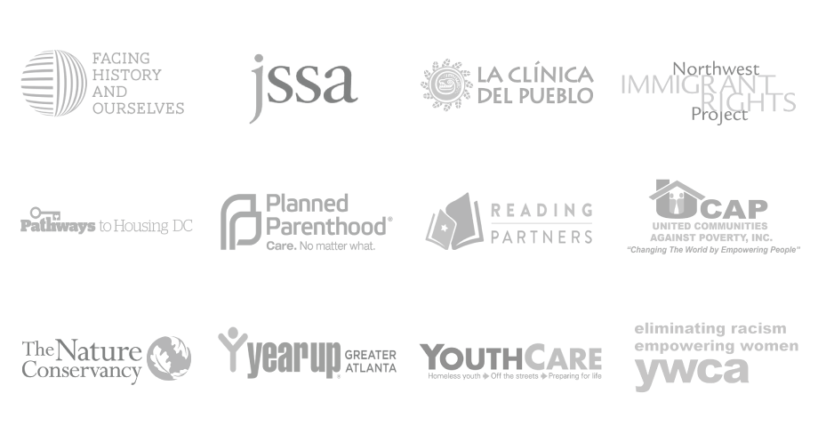 LFI client list logos including YWCA and The Nature Conservancy