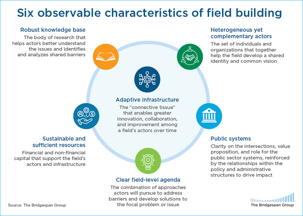 Six observable characteristics of field building