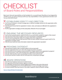 Graphic: Checklist of Board Roles and Responsibilities