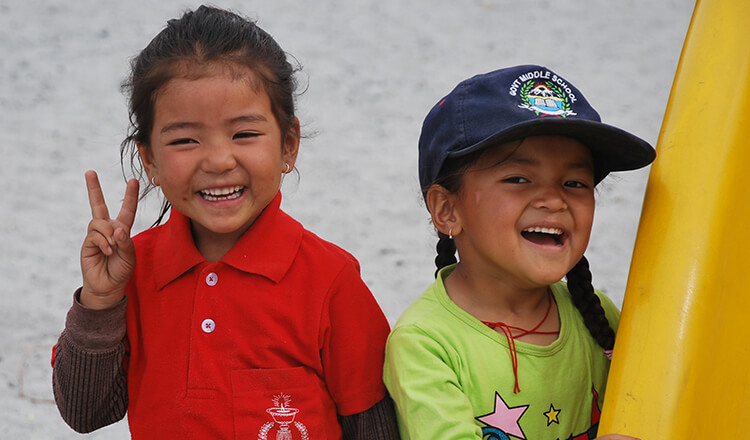 17,000 foot foundation happy children playing