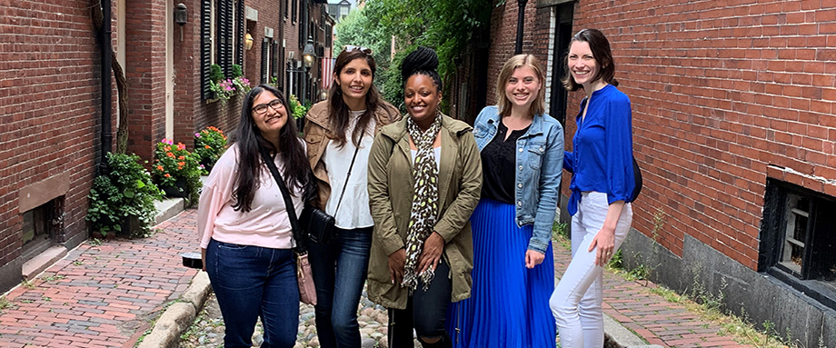 A group of people in an alleyway