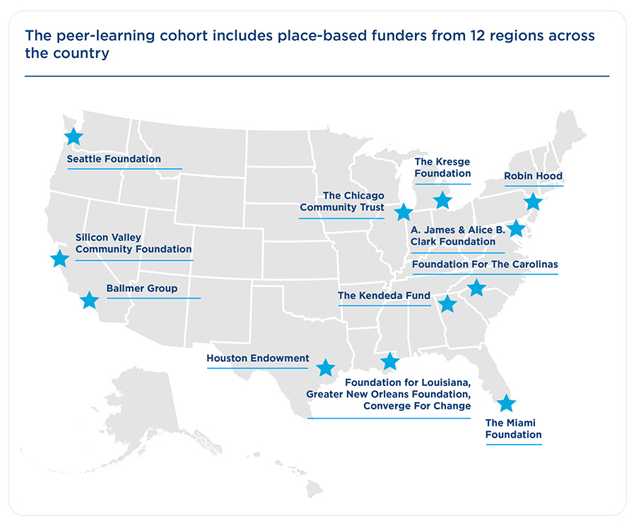 map of place-based funders